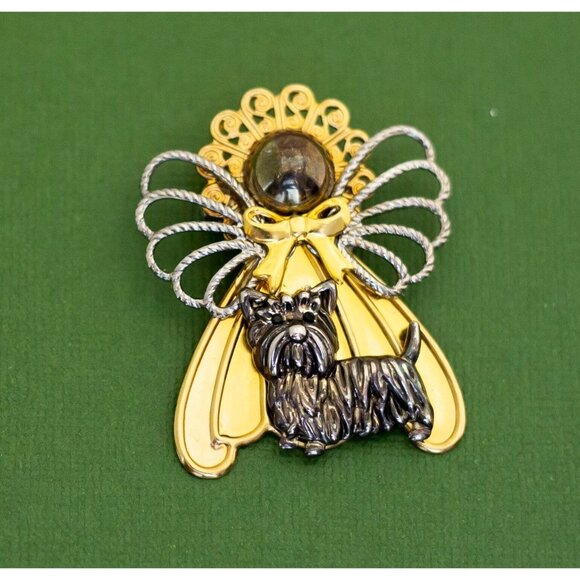 Vintage Intricate Art Deco Puppy Fairy Brooch K27 - Picture 1 of 2